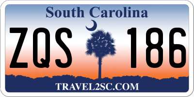 SC license plate ZQS186