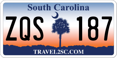 SC license plate ZQS187
