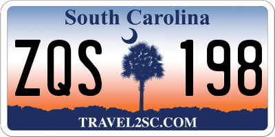 SC license plate ZQS198