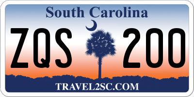 SC license plate ZQS200