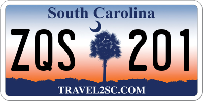 SC license plate ZQS201