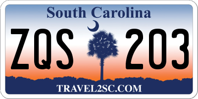 SC license plate ZQS203