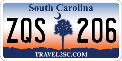 SC license plate ZQS206