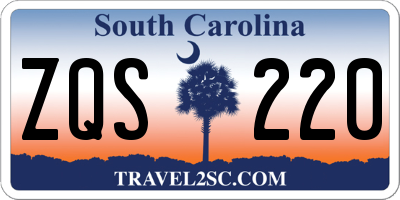 SC license plate ZQS220