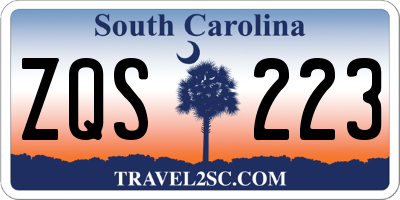 SC license plate ZQS223
