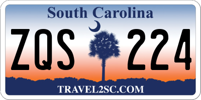 SC license plate ZQS224