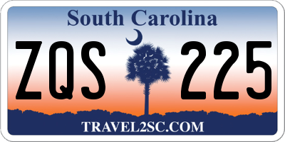 SC license plate ZQS225