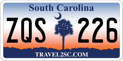 SC license plate ZQS226
