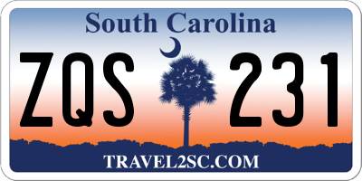 SC license plate ZQS231