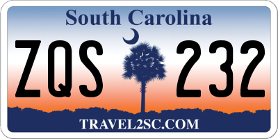 SC license plate ZQS232