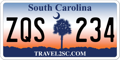 SC license plate ZQS234