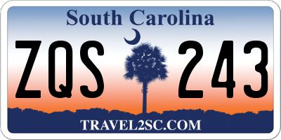 SC license plate ZQS243