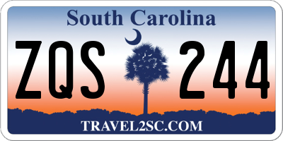 SC license plate ZQS244