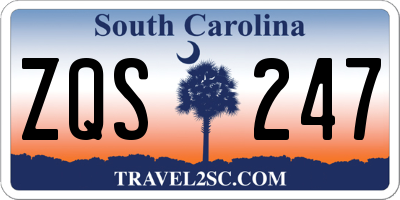 SC license plate ZQS247
