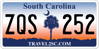 SC license plate ZQS252