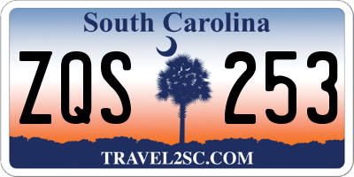 SC license plate ZQS253