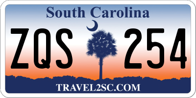 SC license plate ZQS254