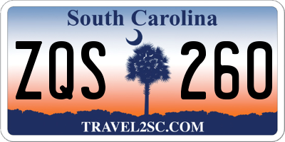 SC license plate ZQS260