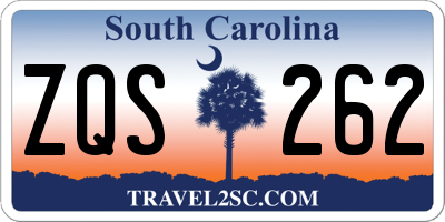 SC license plate ZQS262