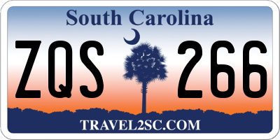 SC license plate ZQS266