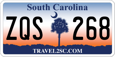 SC license plate ZQS268