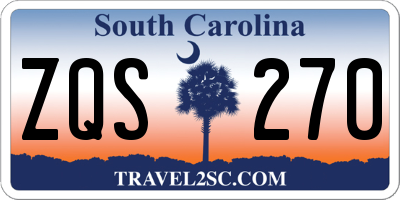 SC license plate ZQS270