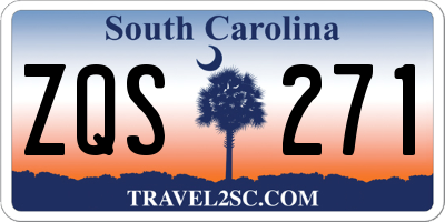 SC license plate ZQS271