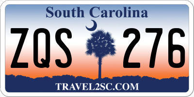 SC license plate ZQS276