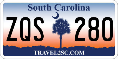 SC license plate ZQS280