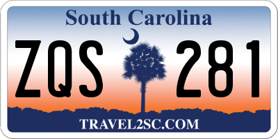 SC license plate ZQS281