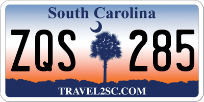 SC license plate ZQS285