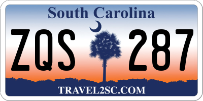 SC license plate ZQS287