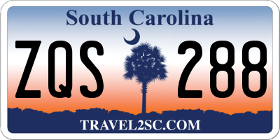 SC license plate ZQS288