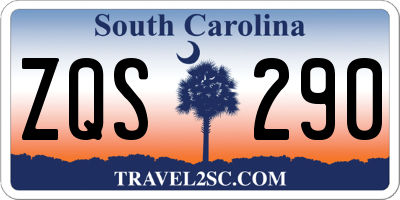 SC license plate ZQS290