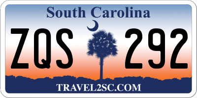 SC license plate ZQS292