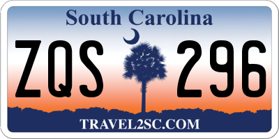 SC license plate ZQS296