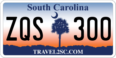 SC license plate ZQS300