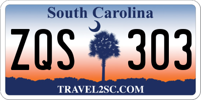 SC license plate ZQS303