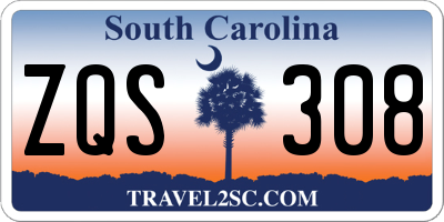 SC license plate ZQS308