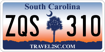 SC license plate ZQS310