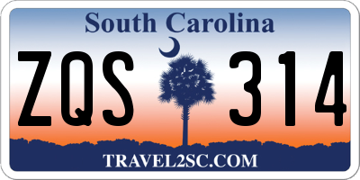 SC license plate ZQS314