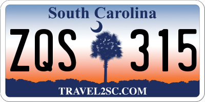 SC license plate ZQS315