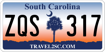 SC license plate ZQS317