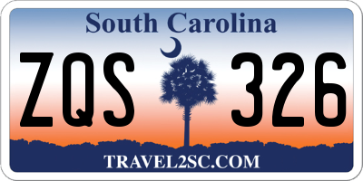 SC license plate ZQS326