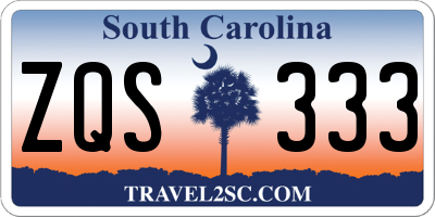 SC license plate ZQS333