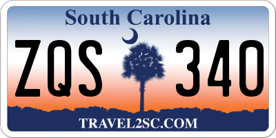 SC license plate ZQS340