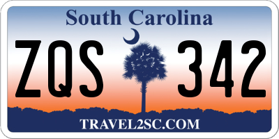 SC license plate ZQS342