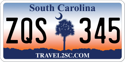 SC license plate ZQS345