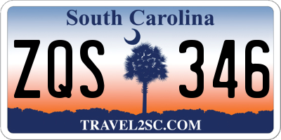SC license plate ZQS346
