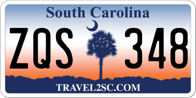 SC license plate ZQS348